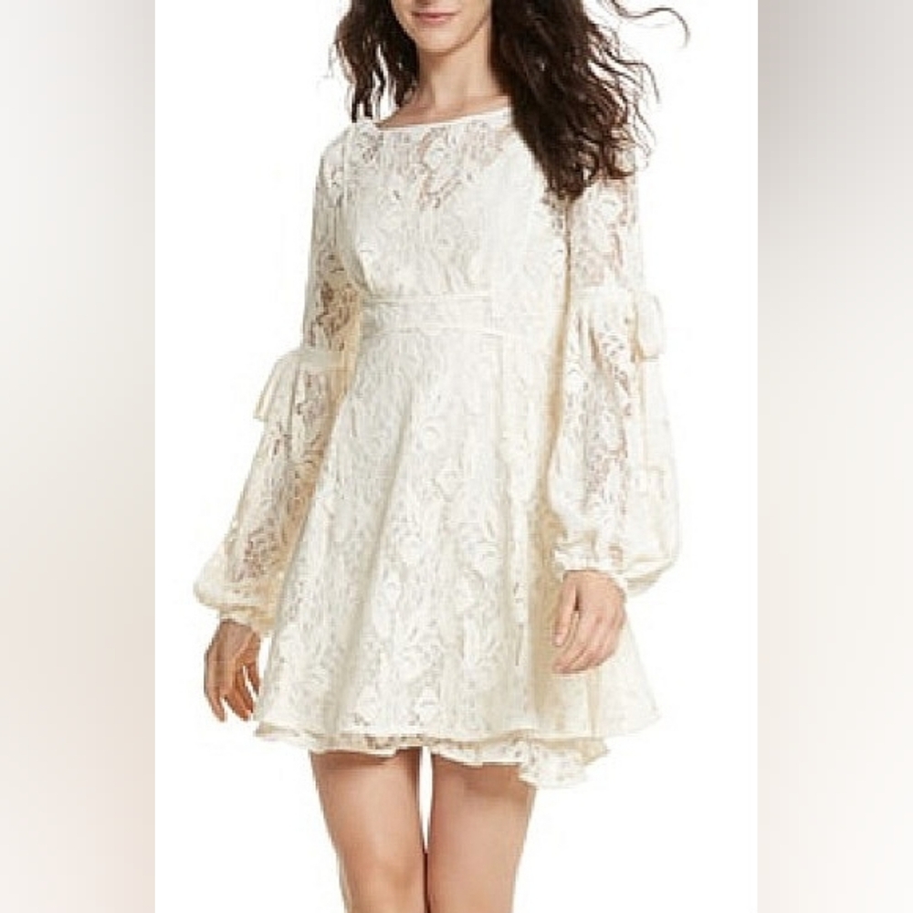 NWT Free People Ruby Lace Mini Dress Cream Ivory Cottagecore US Wmns Size Medium - Picture 5 of 10